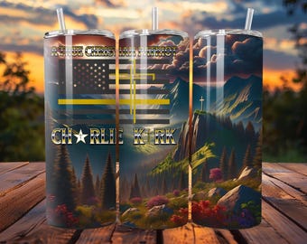 Paquete de envoltorios para vasos de Charlie Kirk: Diseño patriota cristiano (descarga digital)