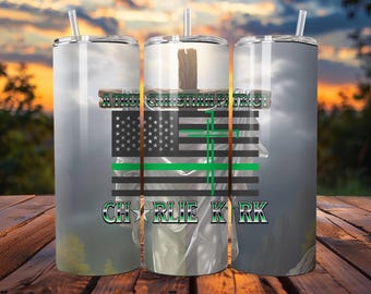 Charlie Kirk Tumbler Wraps: Christian Patriot Design (Digital Download)