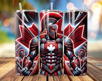 Diseño de vaso de guerrero canadiense espartano: descarga digital instantánea