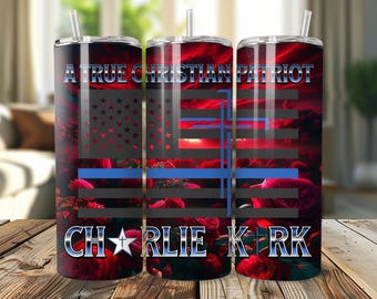 Charlie Kirk Tumbler Wrap 3-Bundle: Christian Patriot Design (Digital Download)