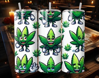 Diseño divertido de sublimación para vaso de marihuana: descarga digital instantánea
