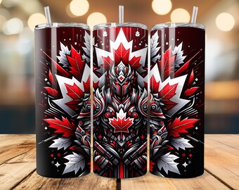 Canadian Patriot 20oz Tumbler Sublimation Wrap – Instant Digital Download