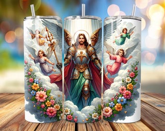 Jesus Christ Descending from Heaven 20oz Tumbler Sublimation Wrap – Instant Digital Download