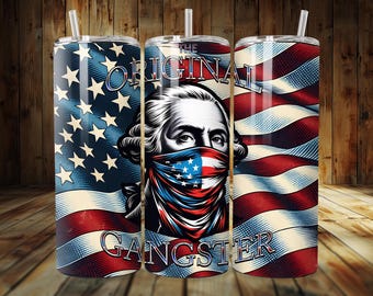 1776 George Washington American Patriot 20oz Tumbler Sublimation Wrap – Instant Digital Download