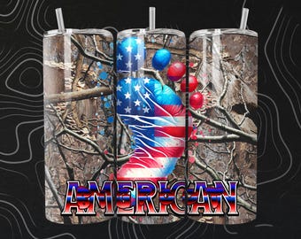 American Bigfoot 5-Bundle 20oz Tumbler Wrap | Stars & Stripes Footprint | Patriotic Sasquatch Design