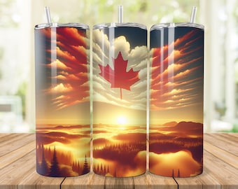 Diseño de vaso con el orgullo patriótico canadiense – Descarga digital instantánea