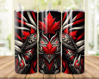 Canadian Patriot 20oz Tumbler Sublimation Wrap – Instant Digital Download