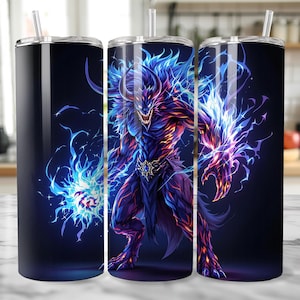 Anime Beast Warrior Tumbler Design: 4-Design Bundle (SVG & PNG)