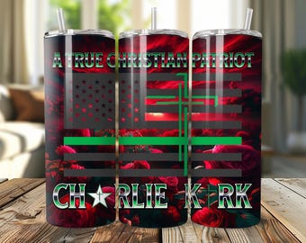 Charlie Kirk Tumbler Wrap Bundle: Christian Patriot Design (Digital Download)