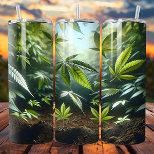 5 Piece Bundle Design High Vibes Only – Funny & Cool Vibrant Pot Leaf for 20oz Tumblers