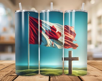Diseño de vaso cristiano patriota canadiense: descarga digital instantánea