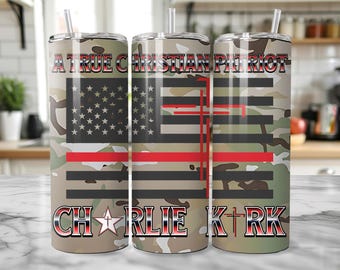 Charlie Kirk Tumbler Wrap-paket: Christian Patriot Design (digital nedladdning)