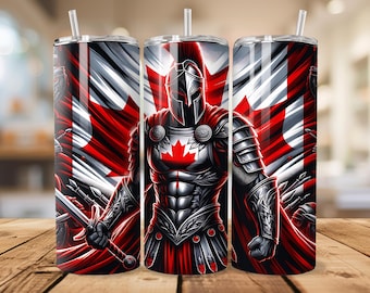 Diseño de vaso de guerrero canadiense espartano: descarga digital instantánea