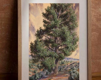 Pine Tree Vintage Art Print | High-Resolution Nature Illustration | Antique Landscape Wall Decor | Digital Download