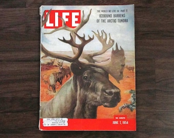 Rivista Vintage LIFE - 7 giugno 1954 - Le lande ghiacciate della tundra artica