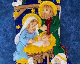 Finished Bucilla Christmas stocking