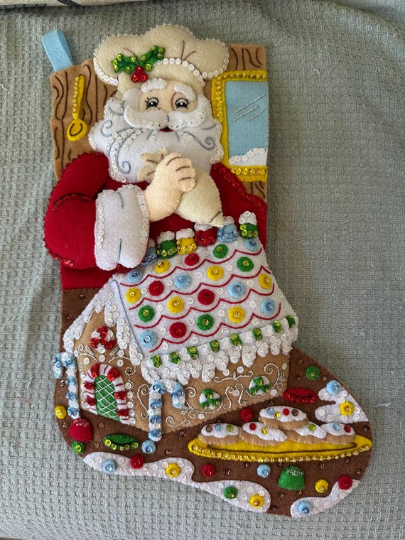 18" Handmade Bucilla "Gingerbread Christmas" stocking