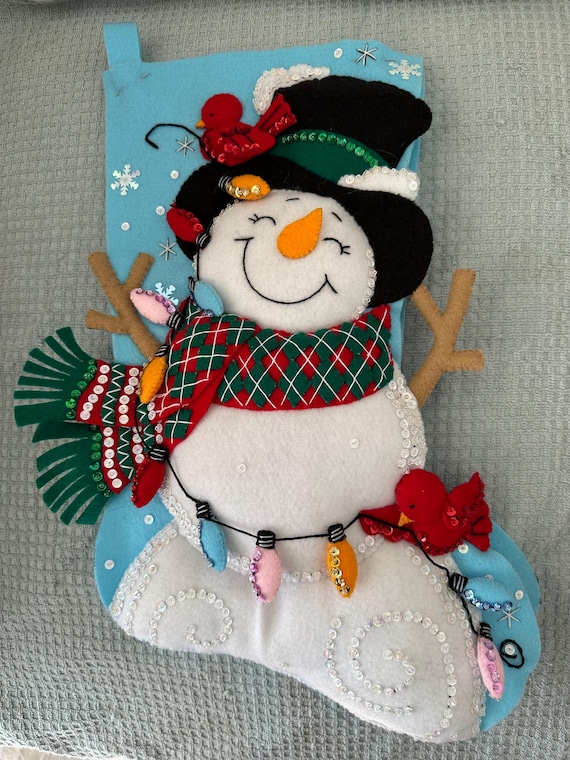 This is a Bucilla 18" Frosty and Bright Christmas stocking
