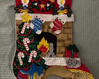 Dies ist ein 18 "Bucilla ""Holiday Hearth"" Weihnachtsstrumpf