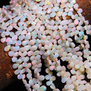 Natürliche äthiopische Opal-Teardrop-Perlen, glatter Edelstein, 6-8 mm