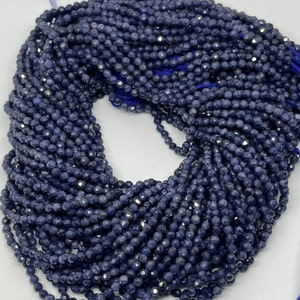 Blue Sapphire Beads , 2mm beads , 40 cm , Natural Blue Sapphire Beads , Faceted Rondellel Blue Sapphire Beads , Beads For Jewellery Making