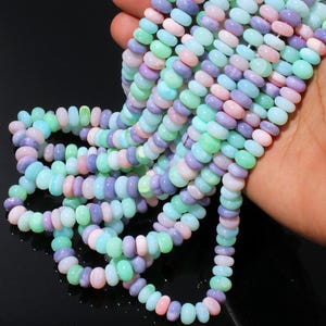 Candy Opal Smooth Rondelle Gemstone Beads,7-9 MM,AAA+ Quality Multi Disco Color Opal Beads.