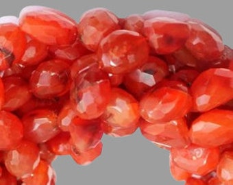 Carnelian Faceted Tumble Stone Beads, Loose Beads, Orange Carnelian Faceted Beads.
