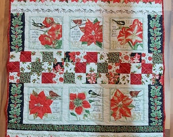 Christmas Flora and Fauna Lap Quilt