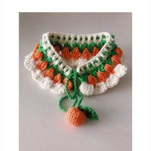 Crochet Pet Bib - Passionate Orange - 100% handmade