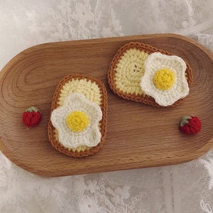 Crochet/Handmade Hair Clip/Hairpin - Toast with Egg - 100% handmade-Gifts to Kids/Girls