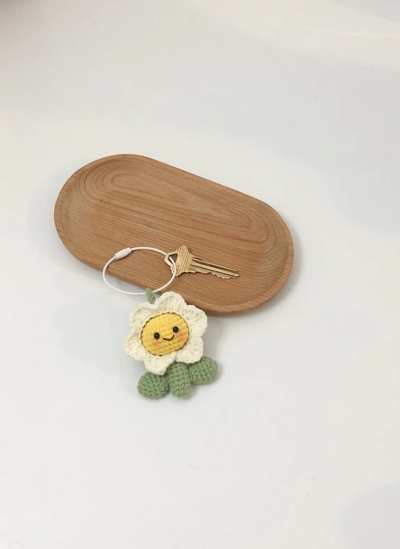 Crochet bag accessories/decoration/hangings/ornaments/Keychain/Key Ring - Smily Flower - Handmade/Kinitted