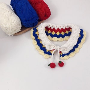 Crochet pet collar - 100% handmade - Snow White