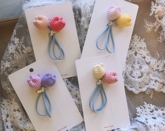 Crochet/Handmade Hair Tie/Hair Rope - Tulips - Gifts to Kids/Girls