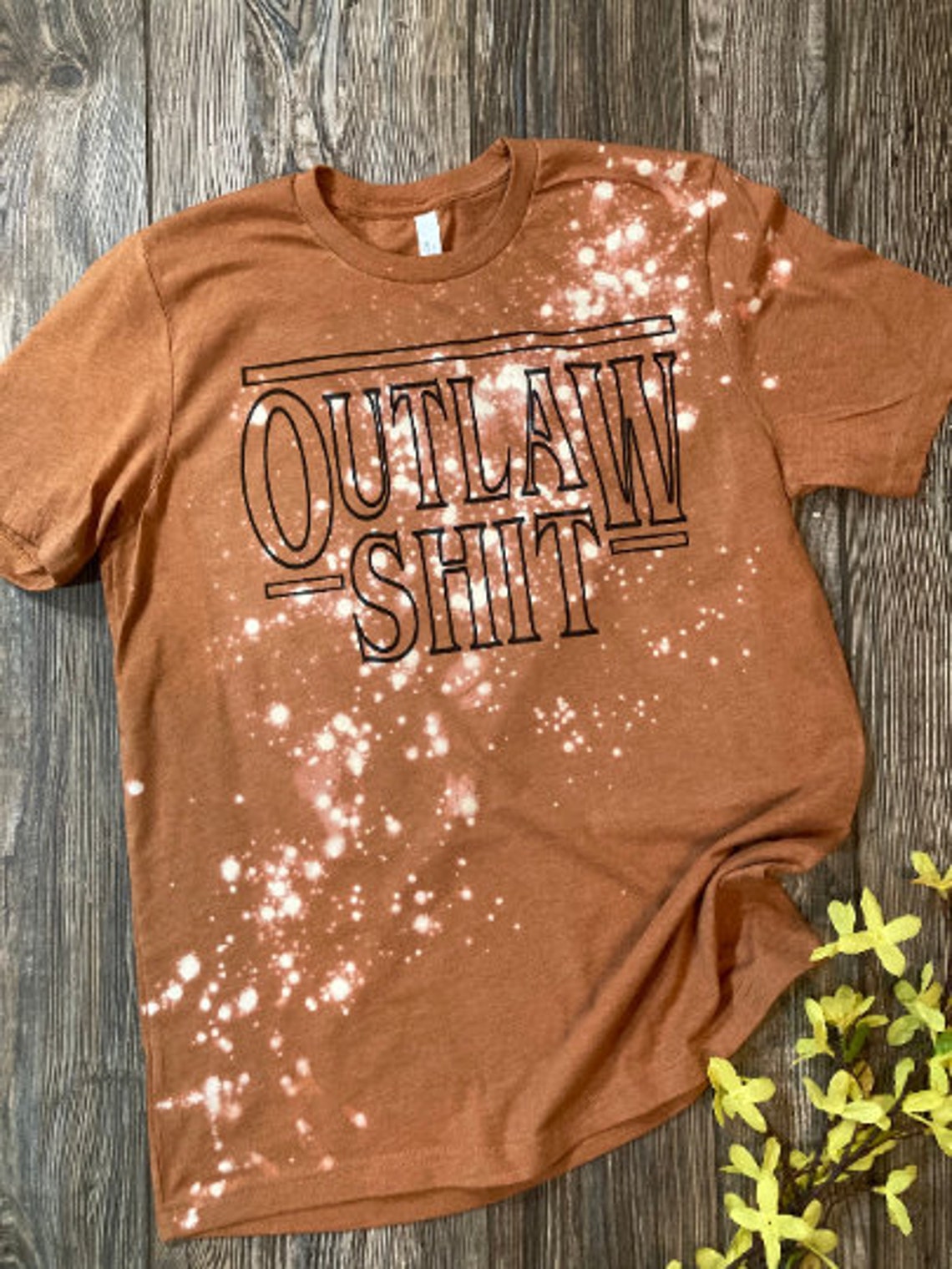 Outlaw Shit Bleached Graphic Tee | Etsy
