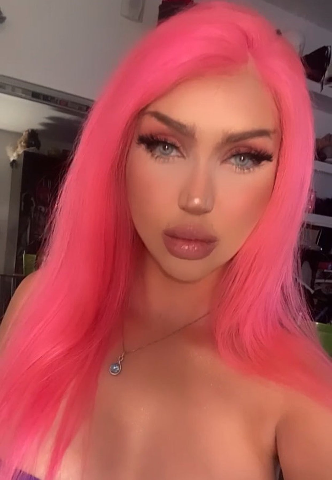 Bright Pink Full Lace Wig - Etsy