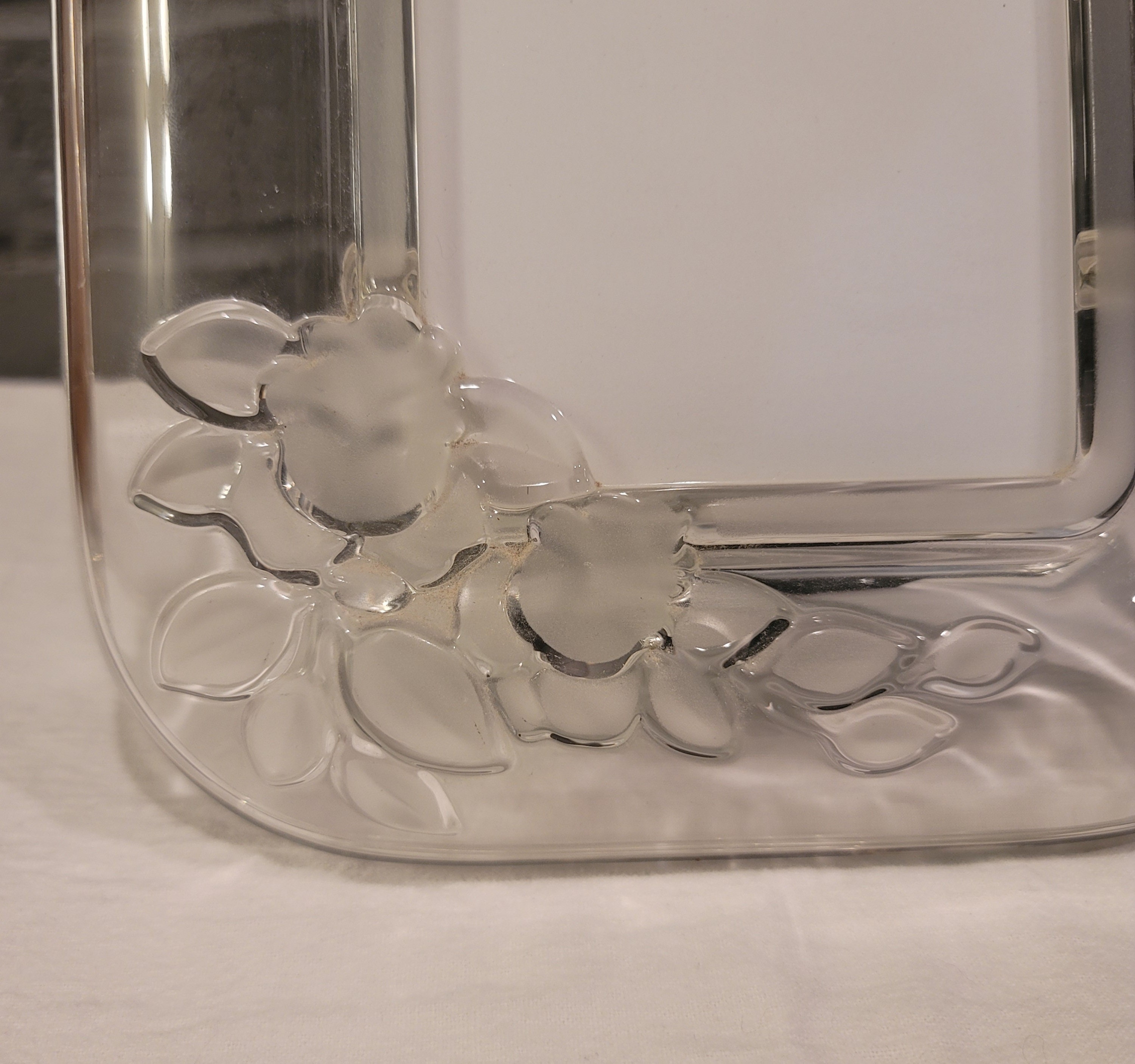 Vintage Crystal Frosted Glass Picture Frame 1970s Mcm Home Etsy