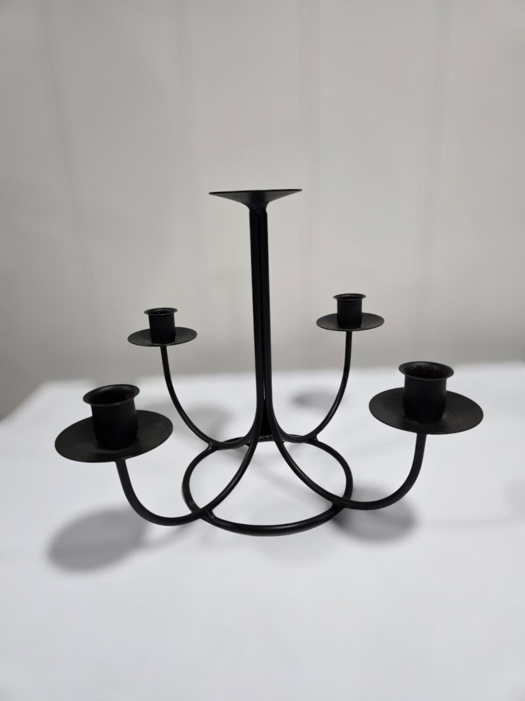 Black Metal Taper Candle Holder, Rustic Candlestick Holder, Farmhouse ...