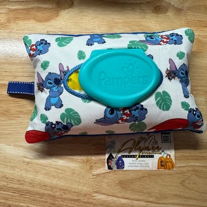 Stitch Wipes case / Travel wipes case / wipes cover, wipes holder