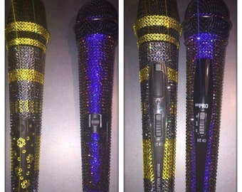 Custom Microphone Swarovski Crystals Etsy