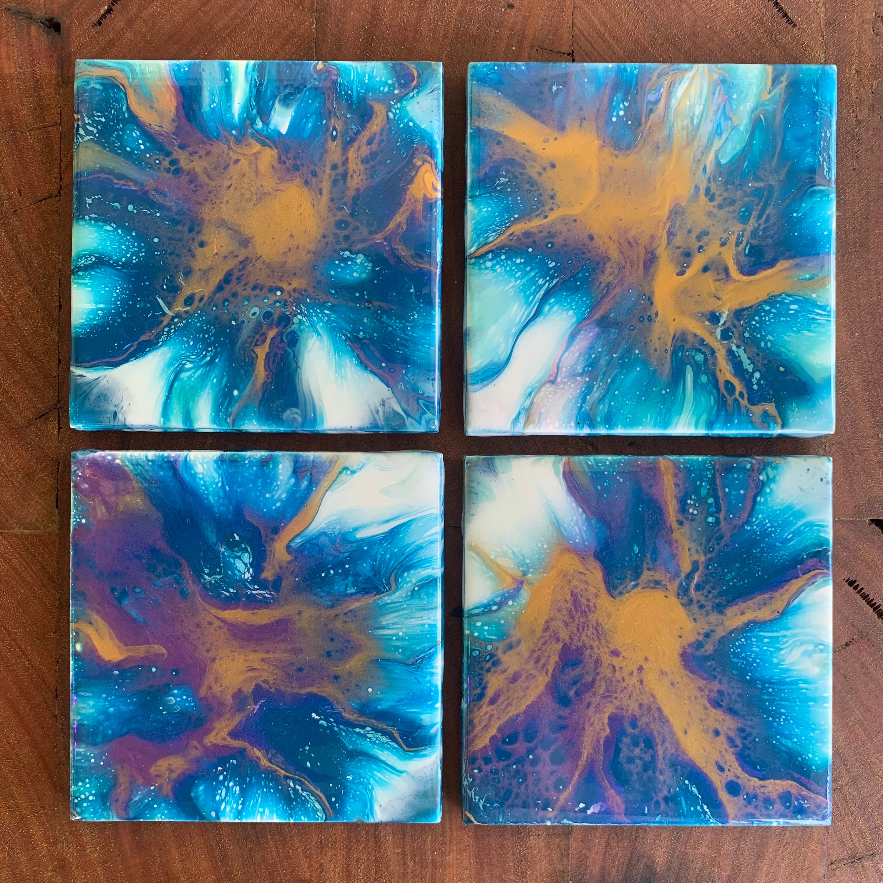 Abstract Reflections Set of 4 Coasters 