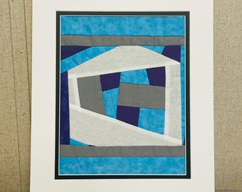 Gee’s Bend “Abstract” Fiber Art: Machine Stitched Cotton, 8x10