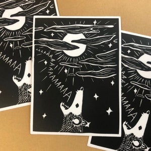 Possum Screams At The Moon Vinyl Sticker - weatherproof and waterproof, trash creatures