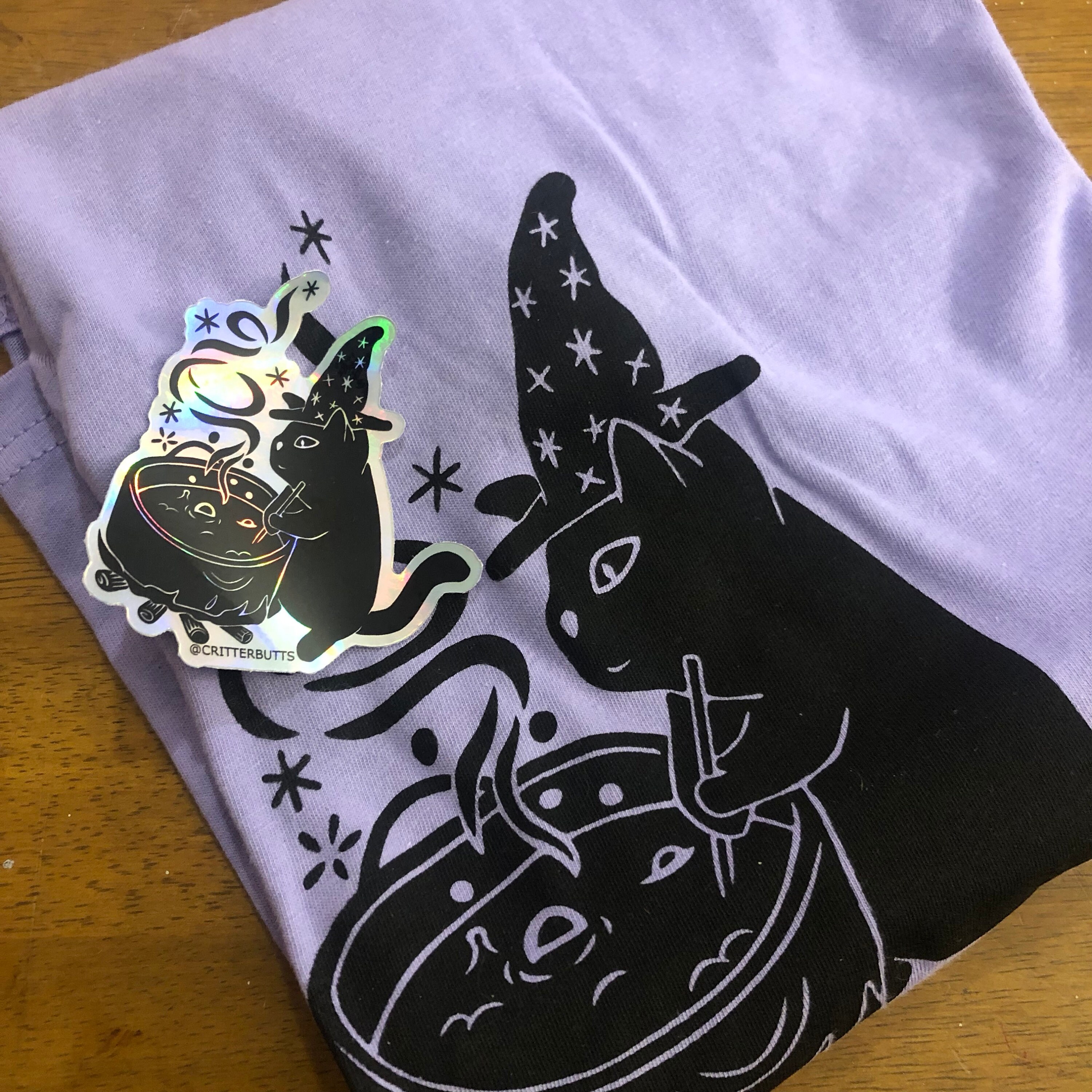 Witch Cat Holographic Vinyl Sticker - Weatherproof and Waterproof - Etsy