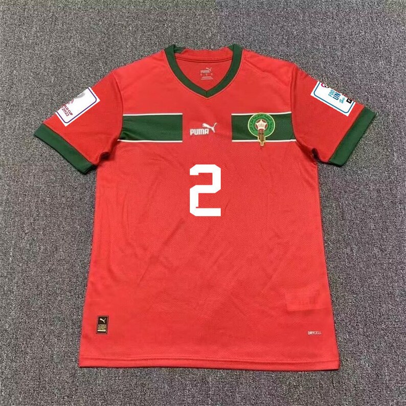 Achraf Hakimi Jersey Men's 2022 World Cup Morocco Soccer Jersey 2