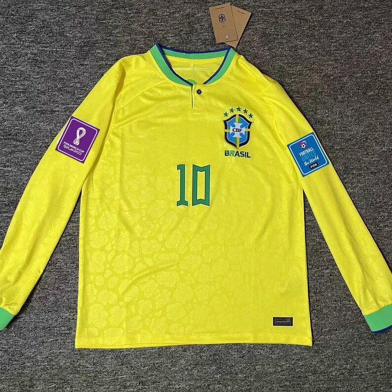 Men's 2022 World Cup Brazil Soccer Jersey 10 Neymar Etsy