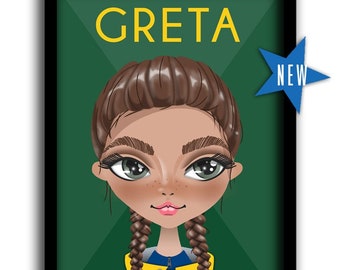 GRETA THUNBERG Art Poster Print // ICONIC Feminist Wall Decor- Inspiring Female Wall art - Classroom Poster - Gallery Wall Artwork