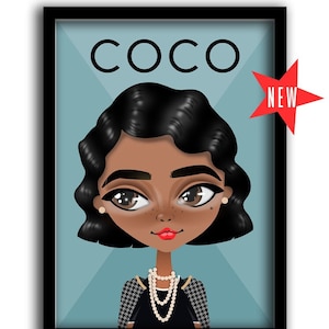 COCO CHANEL Art Poster Print // ICONIC Feminist Wall Decor- Inspiring Female Wall art - Classroom Poster - Gallery Wall Artwork