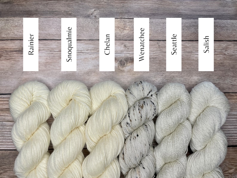 Dyed To Order: Seattle Skies | Self-Striping Sock Yarn | Light Gray, Navy, Dark Gray, Blue, Light Blue | Spring image 5