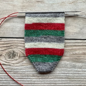 Dyed To Order: The Holly & The Ivy | Self-striping Sock Yarn | Red, Green, Gray, White | Christmas | Holiday | Winter