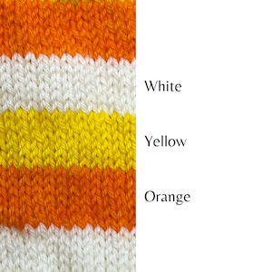Dyed To Order: Mini, Half, or Full Skein | Candy Corn | Solid Color Sock Yarn | Contrast Yarn for Heels, Toes, and Cuffs